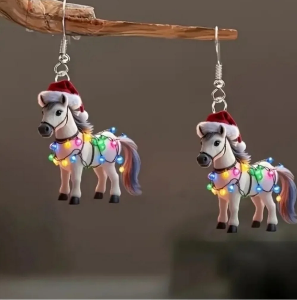 Holiday hand crafted dangle earrings